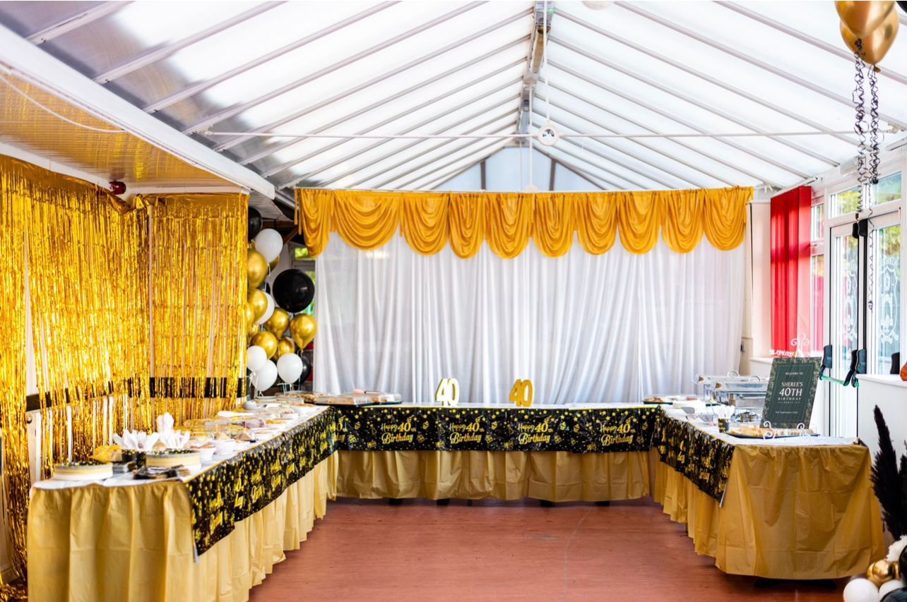 Wedding setup in The Conservatory